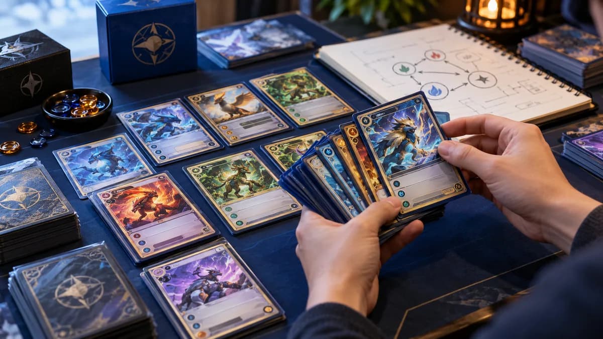 Collectible cards on a reader’s table